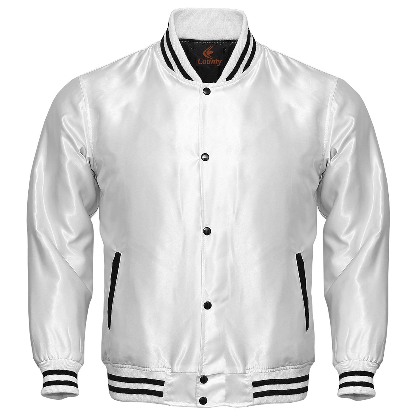 Baseball Jacket Letterman Jacket Varsity Jacket Sports Wear White Satin Jacket