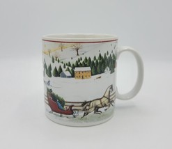 Sakura David Carter Brown Holiday Christmas Valley 10 oz Porcelain Coffee Mug - £7.92 GBP