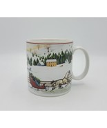Sakura David Carter Brown Holiday Christmas Valley 10 oz Porcelain Coffe... - $187.97 MXN