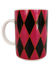 2004 Starbucks Pink Black Orange Harlequin Argyle Coffee Mug - £15.65 GBP