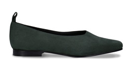 Vegan ballerinas women square toe flat heel on green microfiber breathab... - $118.95