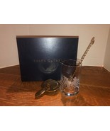 Garrett Crystal Mixing Bar Glass W/Plated Brass Strainer &amp; Spoon India I... - $340.44 CAD