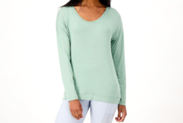 zuda Z-ReFresh Aloe Infused Long Sleeve Sleep Top - Dusty Green, Medium - £16.29 GBP