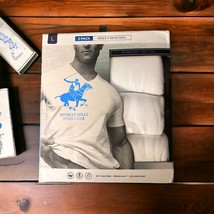 Beverly Hills Polo Club White Soft Cotton Crew Neck Tees 3 Pack Size L - £13.51 GBP