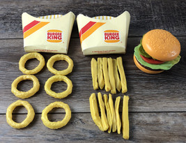 Vintage 1985 Burger King Toy Food - French Fries Onion Rings Hamburger - £31.64 GBP