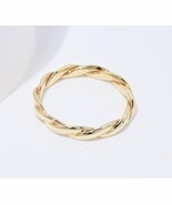 Twisted Ring-Braided Ring-Braided Gold Ring-Rope Ring-Gold Stacking Ring - $660.70 CAD
