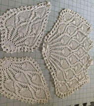 Vintage Hand Crocheted doily Chair Antimacassar For Chair Back &amp; Arms Se... - $12.00
