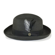 Men Bruno Capelo Summer Spring Soft Straw Style Hat Godfather GF200 Black image 2