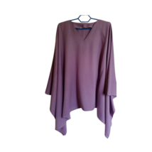 Women Simple Purple Blouse Short Caftan Loose Fit L Size - £31.21 GBP