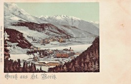 Svizzera ~ S.Moritz - Greetings From ~ 1900s Karl Kunzli Cartolina - £7.51 GBP