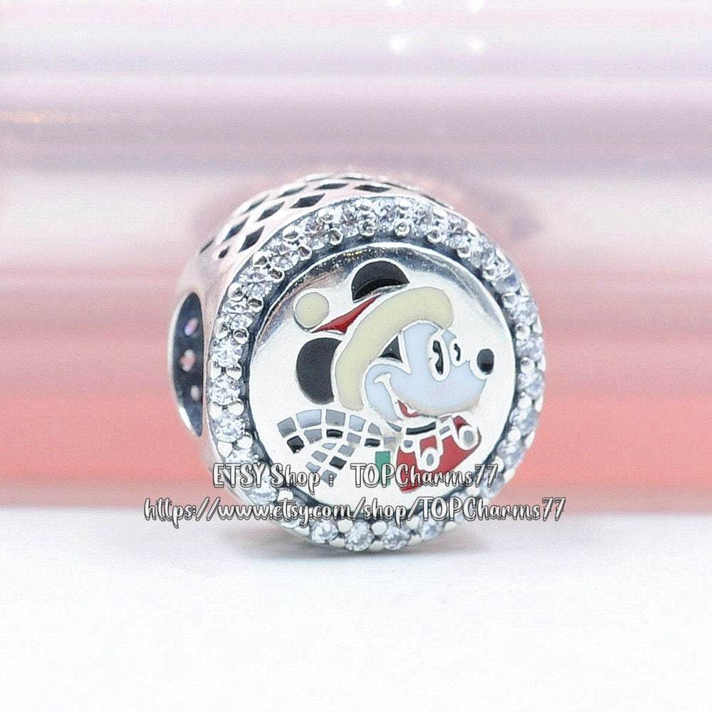 925 Sterling Silver Mickey Mouse and Minnie Mouse Disney Parks Holiday Charm Set Item image 5