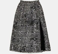 Michael Kors Maxi Skirt Black White Geometric With long Side Slit Womens Sz M  - £35.96 GBP