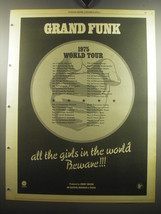 1975 Grand Funk Railroad All The Girls in the World Beware Album Advertisement - £14.52 GBP