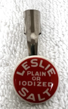 Vintage Leslie Salt Advertising Celluloid and Metal Clip Pencil Topper 1... - $9.41