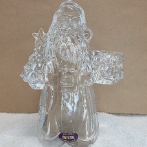 24% Lead Crystal Santa Clause Candle Holder 7½” USA Excellent Christmas ... - $16.40