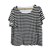 Cato Women’s Black White Stripe Short Sleeve Top Lined Size 22/24 Heavy  - £13.09 GBP