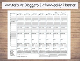 Writer&#39;s or Bloggers Daily and Weekly Planner Instant Printable Pages wi... - £1.59 GBP