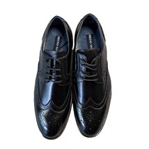 Bruno Marc Shoes Mens 9 Louis-1 Black Lace Up Oxford Dress Brogue Wing Tip - £21.63 GBP