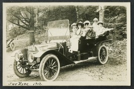 1912 Antique Automobile Car POSTCARD Joy Ride VT Kodak Paper - £28.31 GBP