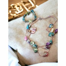 Beautiful natural stone beaded necklace - £24.91 GBP