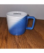 Starbucks 2022 Blue &amp; White Iridescent Ombre Ribbed Twist Coffee Mug Cup... - $266.66 MXN
