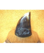 ak-moose-109) GENUINE MOOSE HOOF Lynx etched display Alaskan Eskimo art ... - €77,74 EUR