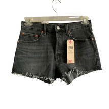 Levi&#39;s Premium Women&#39;s 501 Mid Rise Shorts Size 27 NEW WITH TAGS Black - £29.38 GBP
