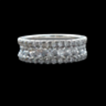 5.25Ct Round Simulated Diamond Wedding Eternity Band Ring 925 Sterling Silver - £95.43 GBP