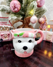 Christmas Pink Westie Highland Terrier White Dog Coffee Mug Decor NEW - $22.99
