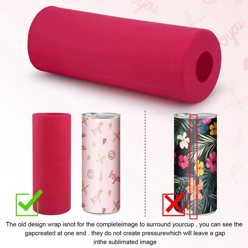 House Home 2Pcs Silicone Wrap Sleeve For Sublimation Tumbler,Reusable Seamless T - £38.54 GBP