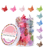 Glitter Mini Butterfly Hair Claw Clips, Sparkly Colorful Hair Accessorie... - $215.83 MXN