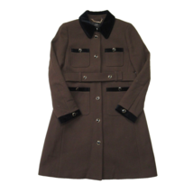 NWT J.Crew Velvet-trimmed Lady Coat in Dark Walnut Italian Double-cloth Wool 12 - £172.59 GBP