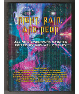 NIGHT RAIN &amp; NEON CYBERPUNK STORIES First Edition SIGNED by 20 Authors U... - $759.01 MXN