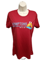2018 Hamptons Marathon &amp; Half 5K Run Womens Medium Burgundy Jersey - $333.61 MXN