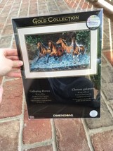 Dimensions Gold Collection Galloping Horses Cross Stitch Kit New 18&quot;x10&quot;... - $69.99