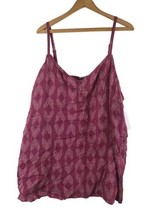 Sonoma Size 4X Tank Top Tunic Shirt Womens Pink Print Spaghetti Strap NEW - £29.31 GBP