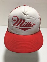Miller Vintage Snapback Trucker Hat  Beer 1980s Foam Mesh Adjustable Taiwan - £26.51 GBP
