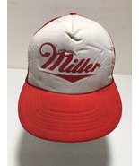 Miller Vintage Snapback Trucker Hat  Beer 1980s Foam Mesh Adjustable Taiwan - $33.25