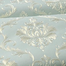 Peel And Stick Victorian Damask Embossed Wallpaper For Bedroom, 53Cmx5M). - £34.73 GBP