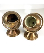 Vtg MCM Art Deco Brass Globe Stand Cigarette Dispenser Holder &amp; Ashtray Set - €146,28 EUR