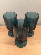 Denim blue goblets set of 3 made by Colony/Indiana Glass in the Nouveau pattern image 4