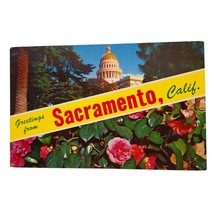 Postcard Greetings From Sacramento California Banner Chrome Unposted - £5.44 GBP