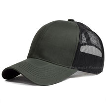 HOT Jos Green Plain Trucker Hat - Mesh Back Snapback Baseball Cap Solid ... - £14.78 GBP