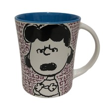 &quot;Peanuts&quot; Worldwide Lucy Coffee Mug By Gibson Overseas Inc Sky Blue Inside 15 oz - £8.10 GBP