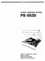 Sony PS-5520 Turntable Owners Manual - £17.15 GBP