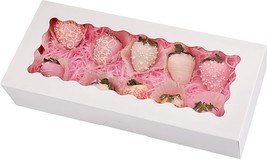 30 Pack Cookie Boxes 12.5&quot; x 5.5&quot; x 2.5&quot; Bakery Boxes with Window Auto Popup Tre - £32.05 GBP