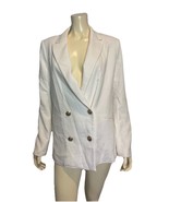 NWT Banana Republic White Double Breasted Lined Linen Blend Blazer Size 10 - $91.22 CAD