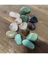 Assorted Tumbled Polished Rough Mixed Stones Rocks Cabochons Lot of 14 - $27.41 CAD