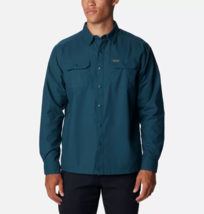 Columbia Sz XL Mens PFG Tamiami UPF 40 Long Sleeve Shirt Chest Pockets Blue - $286.21 MXN