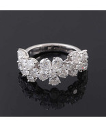 Pear Cut Moissanite Floral Engagement Ring 925 Silver Solitaire Engageme... - $342.63 CAD